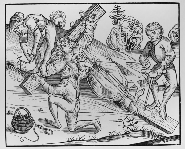 Legend of the infant Richard of Pontoise, (c1170-1179) crucified by Jews, 1493, (1878).  Creator: Unknown.
