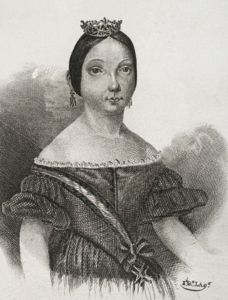Isabella II (1830-1904), Queen of Spain (1833-1868), 1842.  Creator: Jose Gomez.