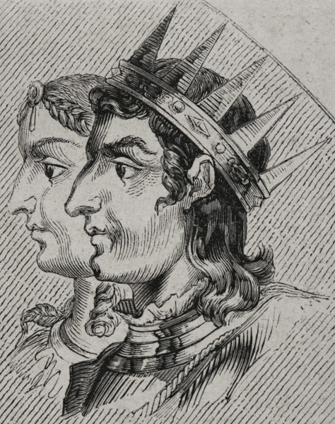 Silo (died 783), King of Asturias (774-783) and Adosinda, Queen consort of Asturias, 1853. Creator: Unknown.