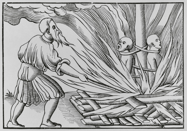 Torture by fire, 1552, (1878).  Creator: Unknown.