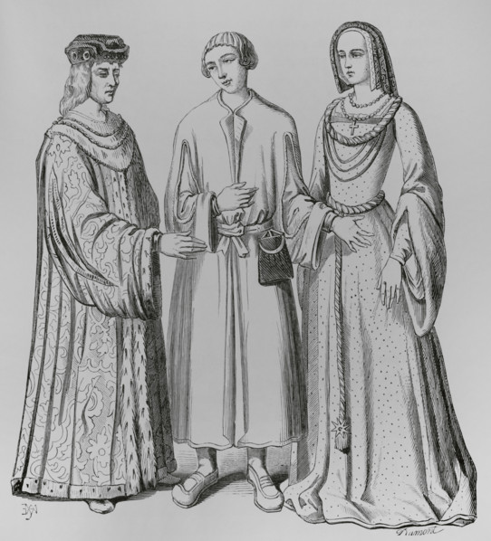 Costume of a lord or rich bourgeois, of a bourgeois or merchant...of the time of Louis XII, 1878. Creator: Unknown.