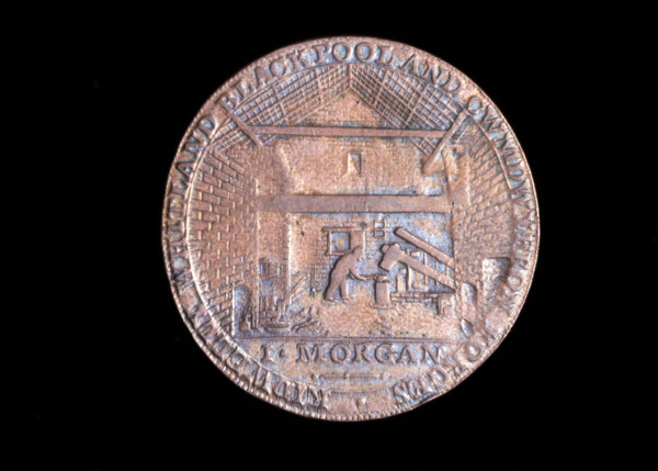 18th century token: Carmarthen ironworks, 1792. Creator: John Gregory Hancock.