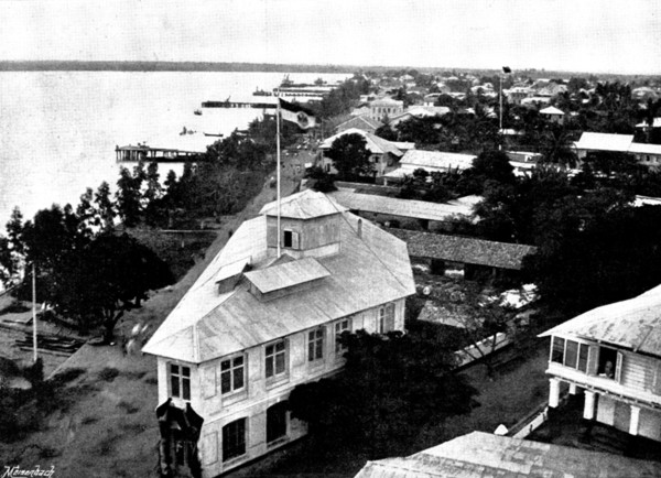Arrival, and Subsequent Death, of Lady Carter at Lagos: general view of Lagos...the marina, 1895. Creator: George Meisenbach.