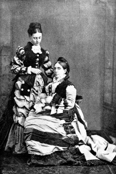 The late Lord Randolph Churchill: Seventh Duchess of Marlborough...and daughter, Lady Wimborne, 1895 Creator: Ferret.