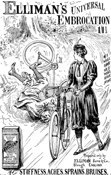 Advertisement for Elliman's Universal Embrocation, 1895. Creator: Joseph Swain.