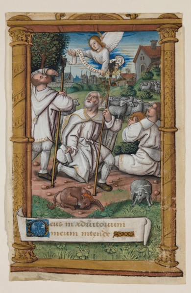 Leaf from Book of Hours: Annunciation to the Shepherds, c1515. Creator: Master of Morgan 85.