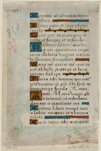 Leaf from Book of Hours: Text with Nine Ornamental Initials, c1515. Creator: Master of Morgan 85.