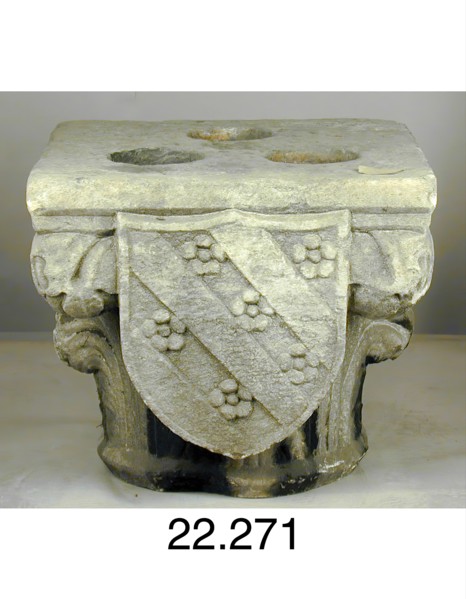Capital with the Coat of Arms of Giangaleazzo Visconti and the Del Maino Family, late 14th or... Creator: Unknown.