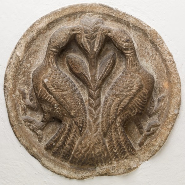 Roundel: Two Birds Flanking a Tree, 12th century. Creator: Unknown.