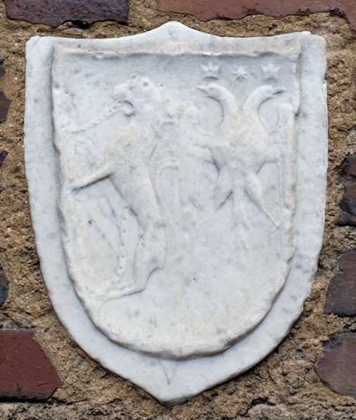 Coat of Arms of the Swiss Luder Family and of the Lund Family, from Schleswig, 15th century. Creator: Unknown.