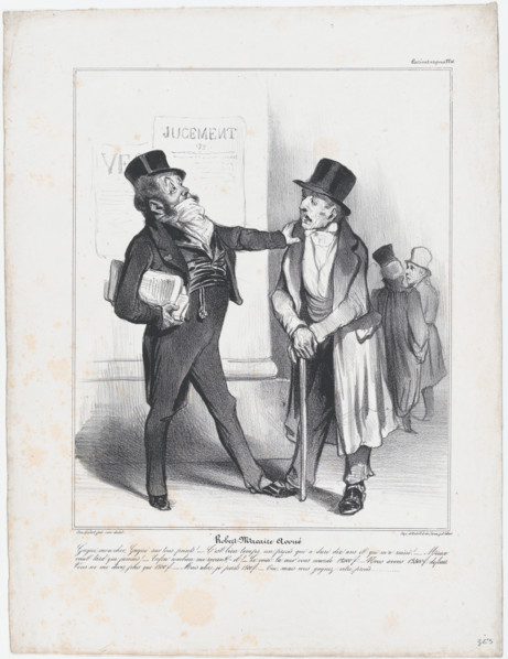 Plate 10: Robert Macaire, solicitor, from 'Caricaturana,' published in Les Robert Macaires..., 1838. Creator: Honore Daumier.