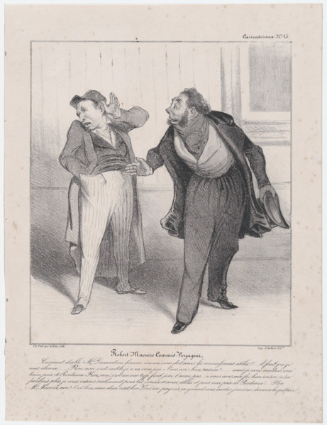 Plate 15: Robert Macaire commis-voyageur, 1838.  Creator: Honore Daumier.