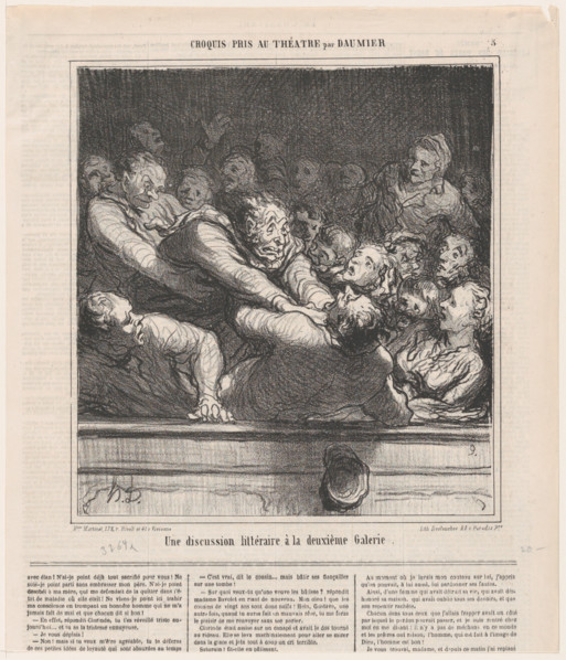Une discussion littéraire à la deuxième Galerie, 1864. Creator: Honore Daumier.
