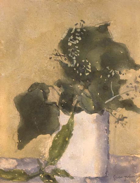 Ivy Leaves in a White Jug, c1920-1925. Creator: Gwendolen Mary John.