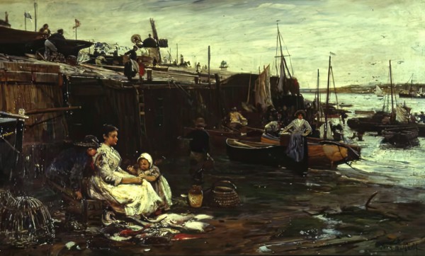 Fisherfolk at St Ives, 1893. Creator: John Robertson Reid.