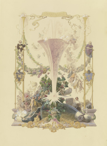 The four main drinks: Champagne, 1853. Creator: Adolf Schroedter.