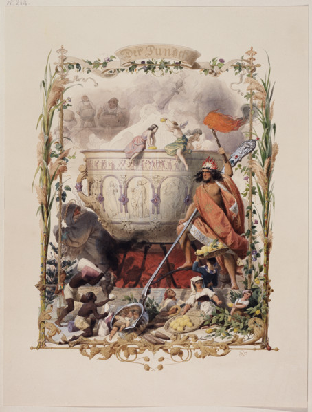 The four main drinks: Punch, 1853. Creator: Adolf Schroedter.