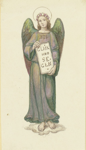 Angel with a banner: Good fortune and blessings. Creator: Marie Ellenrieder.