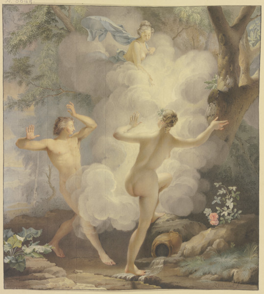 Alpheios pursues Arethusa, who is rescued by Diana, 1742. Creator: Arnout Rentinck.