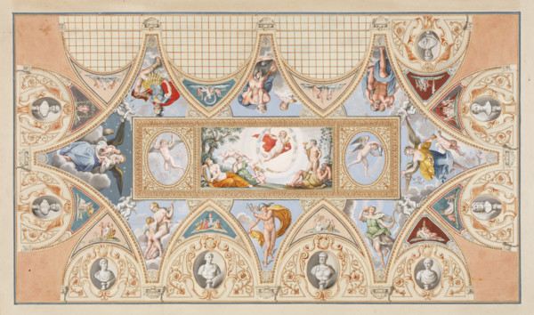 The ceiling painting by Francesco Albani in the Palazzo Verospi in Rome, c1617. Creator: Francesco Pannini.