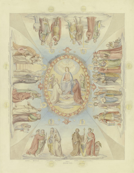 Dante's Paradise for the ceiling painting in the first hall of the Villa Massimo in Rome. Creator: Philipp Veit.