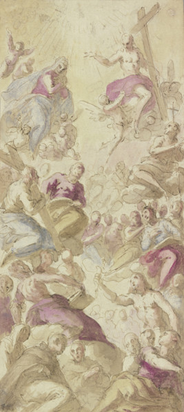 Christ and Mary in heaven surrounded by many saints. Creator: Ventura Salimbeni.