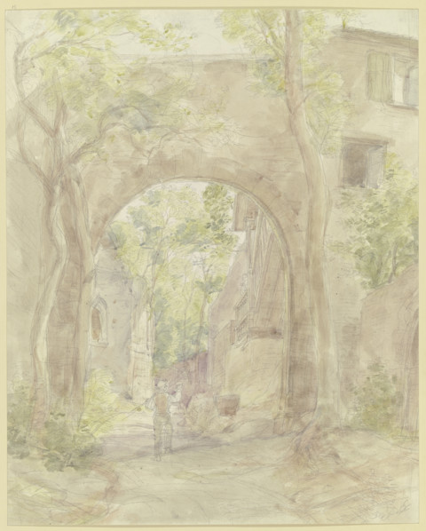 Castle gate of Eppstein castle,  c1850-1900. Creator: Peter Becker.