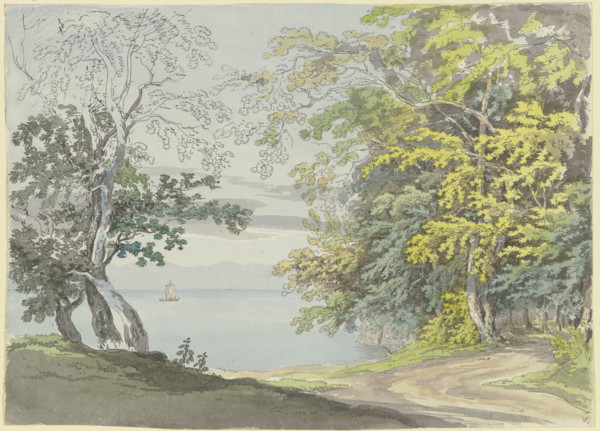 View from the shore of Mainau Island towards Lake Constance, early 19th century. Creator: Max Josef Wagenbauer.