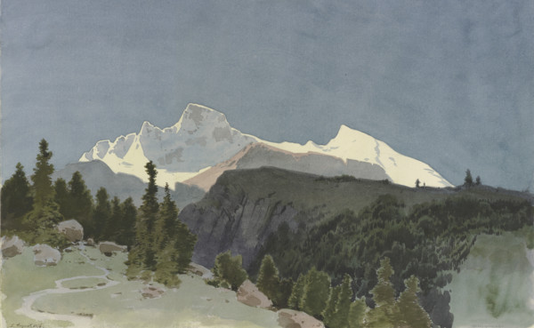 The Wengernalp below the Eiger, 1856. Creator: Carl Theodor Reiffenstein.