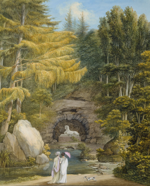 Grotto of the Sphinx in the park at Weimar, 1801. Creator: Georg Melchior Kraus.