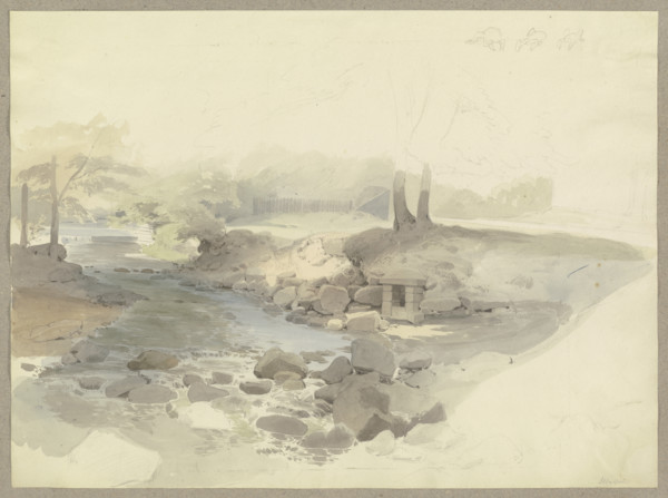The Ilse flowing between trees near Ilsenburg, c1844. Creator: Carl Theodor Reiffenstein.