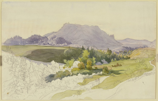 Mountain landscape (near Graz, Styria?), mid-19th century. Creator: Ernst Welker.