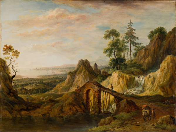 Landscape with a Bridge, 1787. Creator: Christian Georg Schutz.