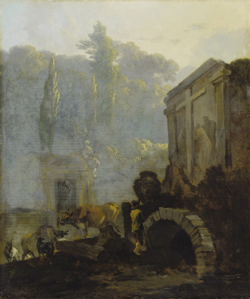 Italian Cemetery, c1660-1665. Creator: Adam Pynacker.