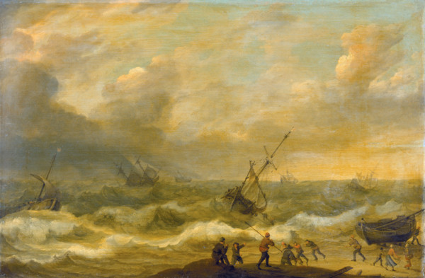 Stormy Sea with many Ships, 1638. Creator: Adam Willaerts.