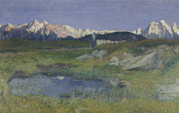 Alpine Landscape at Sunset, 1895-1898. Creator: Giovanni Segantini.