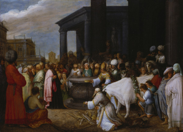 Saints Paul and Barnabas in Lystra, c1610-1620. Creator: Adriaen van Stalbemt.
