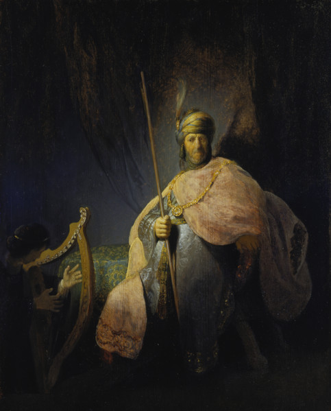 David Playing the Harp before Saul, c1630-1631. Creator: Rembrandt Harmensz van Rijn.