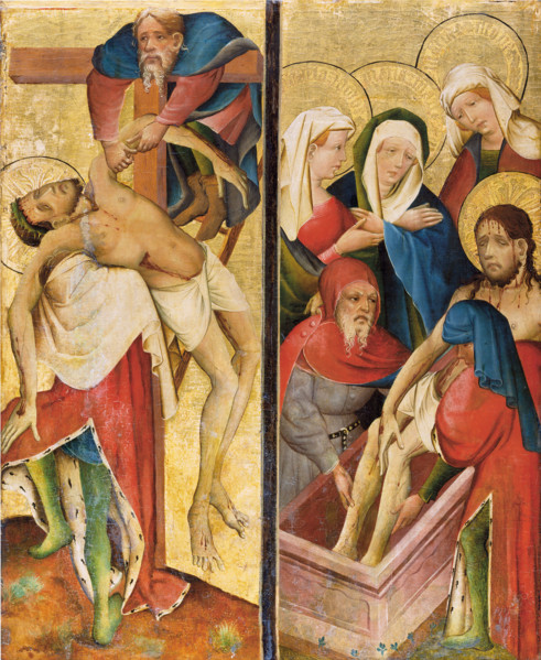 Deposition and Entombment of Christ, c1420. Creator: Master of the Middle Rhine.