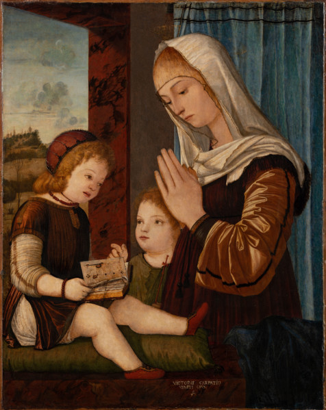 Madonna and Child with the Infant St John, c1500. Creator: Vittore Carpaccio.
