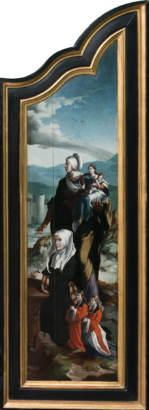 Triptych with the Crucifixion, Saints and Donors, 1530-1540. Creator: North Netherlandish Master.