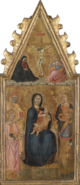 Enthroned Madonna and Child with four saints..., c1380-1395. Creators: Cristoforo di Bindoccio, Meo di Pero.
