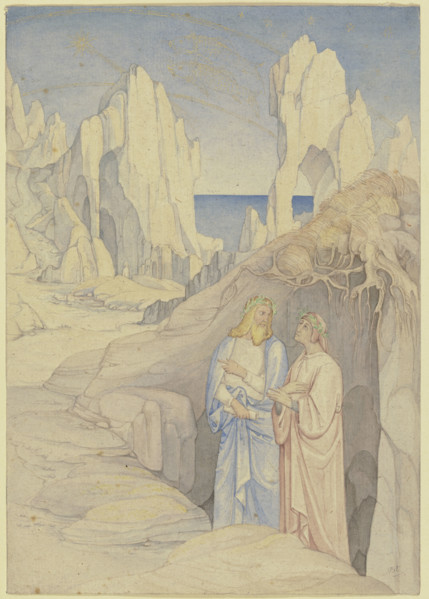 Dante and Virgil in the Underworld.. Creator: Johann Anton Ramboux.