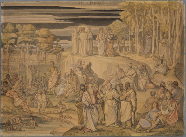 Dante in Limbo, or the abode of good souls, but not baptized people..., 1831. Creator: Johann Anton Ramboux.