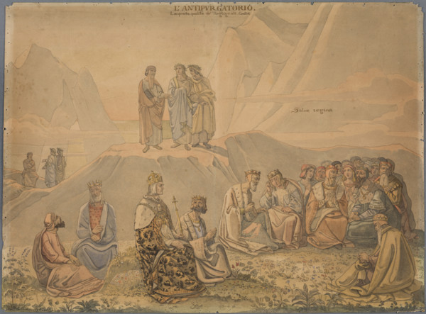 Here Dante finds the souls of princes who, filled only with the cares of rulers, neglected..., 1831. Creator: Johann Anton Ramboux.