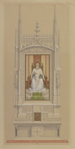 Design for a Bartholomew altar for Frankfurt Cathedral, 1867. Creator: Eduard von Steinle.
