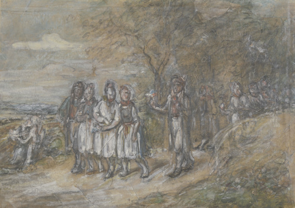 Hessian farm youths, c1840s. Creator: Jakob Dielmann.