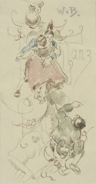 Dance card, c1860-1900. Creator: Wilhelm Busch.