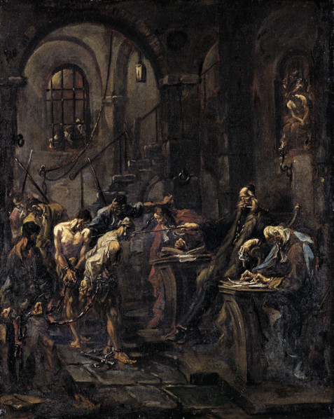 Brutal Interrogation, 1727-1730. Creator: Alessandro Magnasco.