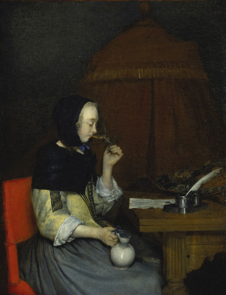 Woman with Wine Glass, c1656-1657. Creator: Gerard Terborch II.